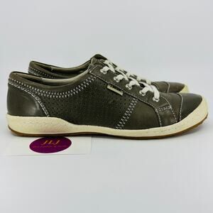 Josef Seibel Women's Caspian Gray Leather Casual Sneakers Size 37 EU/ 6-6.5 US
